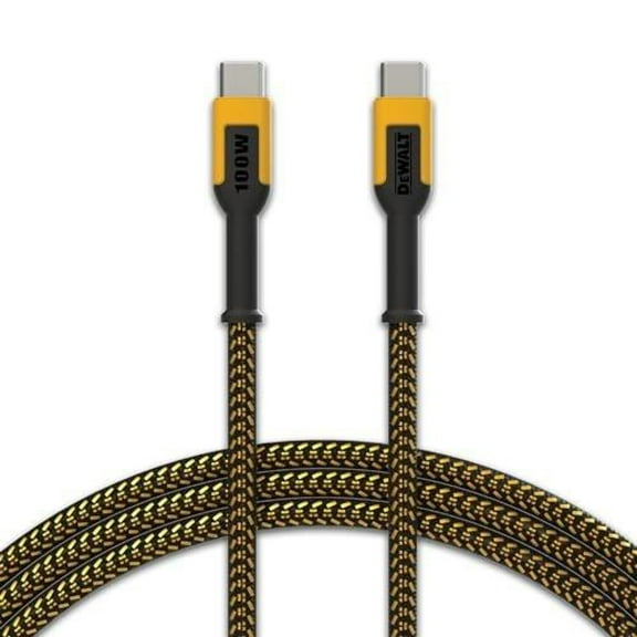 DeWalt Type C to Type C Cable 4 Ft. Black/Yellow