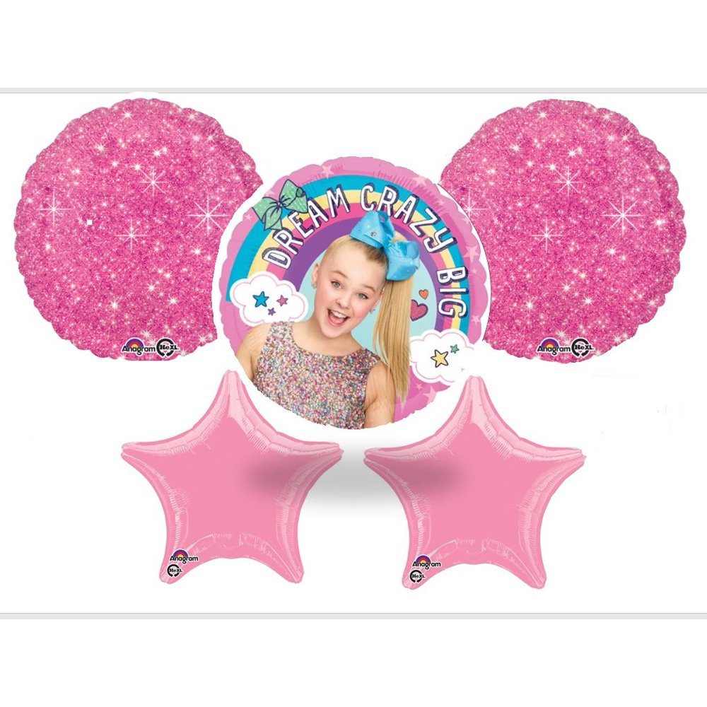 JoJo Siwa Birthday Balloon Bouquet 5 Foil Mylar Balloons Walmart