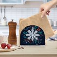 thumbnail image 6 of Christmas Blue Snowflake Napkin Holders for Tables Napkin Stand Paper Holder Organizer Tabletop Tissue Box Dispenser, 6 of 8