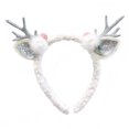 thumbnail image 2 of HUEPOE Christmas Headband for Women Fleece Reindeer Antlers Headband with Bow Pompoms for Xmas Party Supplies Halloween Cosplay Accessory, 2 of 4
