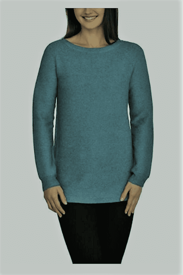 Cyrus - Cyrus Ladies' Ribbed Texture Pullover Tunic Sweater, Teal ...