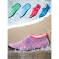 thumbnail image 2 of Gustave Men Women Water Socks Barefoot Quick Dry Aqua Beach Socks For Water Sport Swim Surf Yoga Exercise Beach "M, Line Purple", 2 of 11
