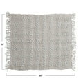 thumbnail image 3 of Creative Co-Op Soft Woven Cotton Blend Cable Knit Throw Blanket with Fringe, Natural, 3 of 5