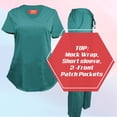 thumbnail image 5 of M&M SCRUBS Women's Ultra Soft Stretch Mock Wrap Scrub Top and Pants 82019200 (Teal, Medium), 5 of 7