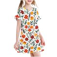 thumbnail image 1 of RXIRUCGD 2025 Vêtements d'Été pour Enfants 3-12 Ans Mode Imprimée Pyjama Rêveur Mi-Mollet Chemise de Nuit, 1 of 4