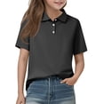 thumbnail image 2 of UACY Girls Short Sleeve Polo Shirts Button Lapel Collared Summer Tops Business Casual Basic Tees, 2 of 5
