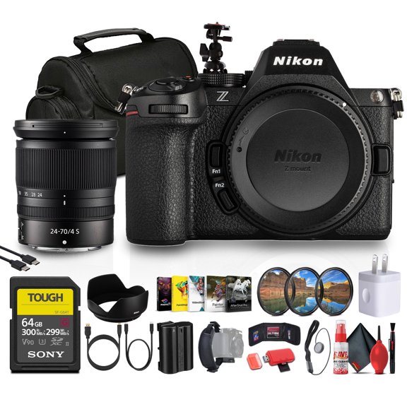 Nikon Z5 II Mirrorless Camera with 24-70mm f/4 S Lens | Full-Frame, 4K UHD Video, Stabilization (1687)   64GB Memory Card   Camera Bag   Flexible Tripod   USB-C Cable   More