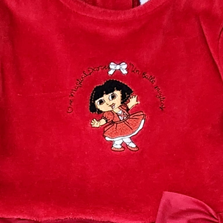 dora christmas dress Vintage Dora The Explorer Red Cutesy Christmas Dress Party Sz 12 Months RARE