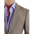 thumbnail image 3 of Mens Side Vent 2-piece Plaza Taupe Linen Modern Fit Suit, 3 of 6