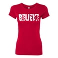 thumbnail image 2 of Wild Bobby Believe Bigfoot Aliens Women Slim Fit Junior Tee, 2 of 6