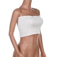 thumbnail image 6 of Women Strapless Bandeau Wrap Bra Tops Elastic Blouse, S, White, 6 of 9