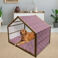 thumbnail image 2 of Paisley Pet House, Classic Style Motifs with Flowers Like Sun Leafs and Ornamental Shapes, Outdoor & Indoor Portable Dog Kennel with Pillow and Cover, 5 Sizes, Multicolor, by Ambesonne, 2 of 4