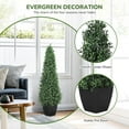 thumbnail image 4 of 3FT Artificial Boxwood Topiary Trees,2Pack Faux Topiaries Tree Potted Boxwood Tree Cone Topiary Artificial Plant Shrub for Front Porch Home Office Decor, 4 of 8