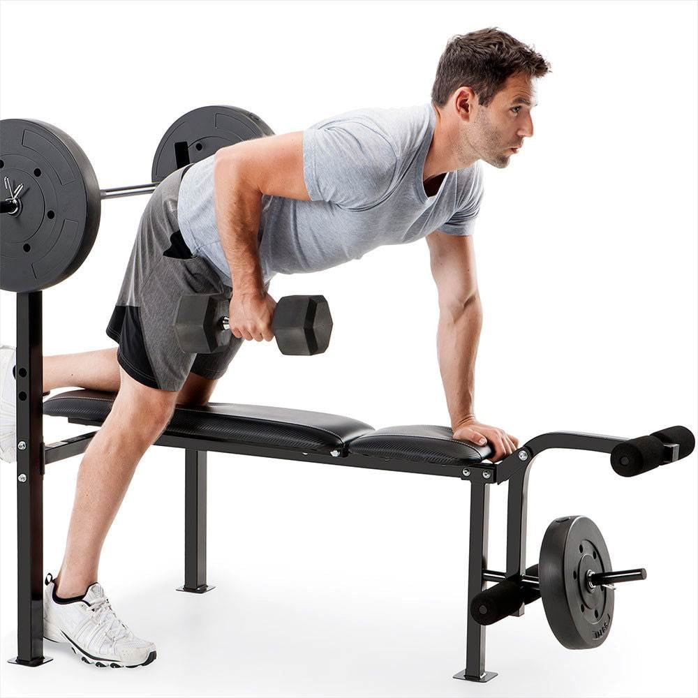 Marcy Pro CB-20111 Standard Adjustable Weight Bench with 80 lbs Weight Set