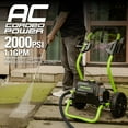 thumbnail image 4 of Hidrolavadora eléctrica Greenworks de 2000 PSI (13 A) (ruedas para transporte, manguera de 20 pies, cable de alimentación de 35 pies), ideal para autos, cercas, patios y entradas de vehículos., 4 of 5