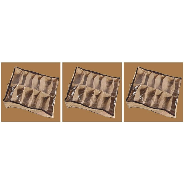 Transemion 12 Grid Shoebox Dustproof Organizer Foldable Under The Bed Closet Wardrobe Container Multifunction Storage Bag As Shown 3Set