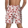 thumbnail image 2 of Lsque Mens Swim Trunks Red Football Pattern - Bathing Suit Compression Liner - Beach Swim Shorts Swimwear - (S-3XL) - Stretch Quick Dry -Large, 2 of 9
