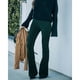 thumbnail image 1 of Pantalones Acampanados, Cremallera Oculta, 2 Bolsillos, Pantalones Ajustados, Cintura Alta, Color Puro Para Otoño Para Dama, 1 of 6