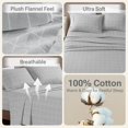 thumbnail image 3 of Sábanas de franela Sleep Philosophy True North, tamaño king, gris, 3 of 9