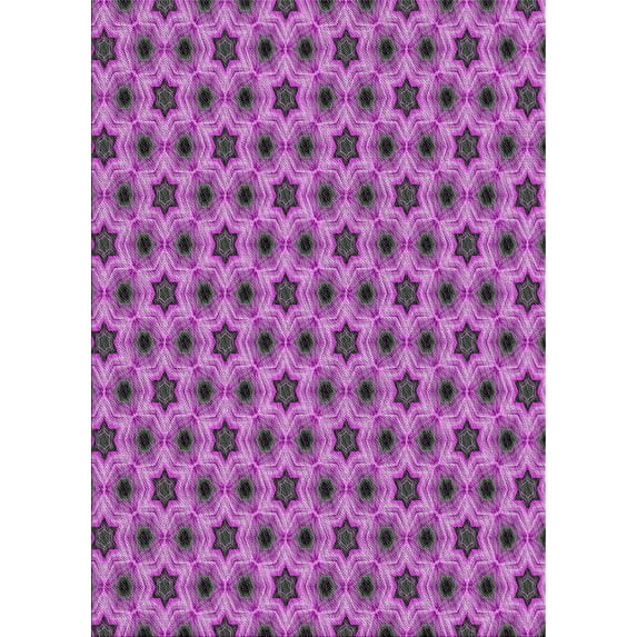 Ahgly Company Indoor Rectangle Patterned Orchid Purple Novelty Area Rugs, 7' x 9'