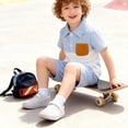 thumbnail image 5 of Baby Boy Outfits Patchwork Print Lapel Short Sleeve Polo Shirt Top And Shorts 2 Piece Casual Wear Boys' Clothing Sets Size 12-18 Months, 5 of 6