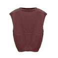 thumbnail image 5 of Sweater Vest for Women Fashionable Sleeveless V Neck Pullover Knitted Tops 2026 Fall Spring Outfits Solid Color Waistcoat Temperament Casual Sweater Red 2XL, 5 of 5
