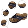 thumbnail image 5 of Rokment Women's Orthopedic Wedges Dressy Sandals Trendy Casual Leather Platform Flip Flops with Arch Support Beach Comfortable Walking Slip on High Heels Slides Shoes B Size 9, 5 of 7