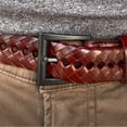 thumbnail image 2 of Beep Free® 1 1/8" Brown Braided Leather Belt | Size 50-54 |Airport Security Checkpoint Friendly | Metal Free | Nickel Free | Hypoallergenic | TSA-Friendly | Metal Detection Friendly, 2 of 5