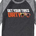 thumbnail image 3 of Disney's Cars - Get Your Tires Dirty - Toddler And Youth Raglan Graphic T-Shirt, 3 of 4