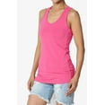 thumbnail image 3 of TheMogan Women's Basic Scoop Neck Racerback Stretch Cotton Tank Top Sleeveless Sporty Tee Fuchsia M, 3 of 7