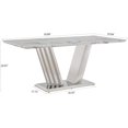 thumbnail image 2 of Modern Dining Table 70" Rectangular Kitchen Table with Imitation Marble Grain MDF Wooden Top & Iniregular Silver Base,Faux Marble Dinner Furniture for Kitchen Dining Room/Meeting Room, 2 of 9
