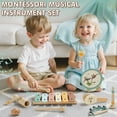 thumbnail image 6 of Musical Instruments for Kids, 1 Year Old Toys, Baby Musical Toys for 1 2 3 Toddler, Wooden Musical Toys with Xylophone & Tambourine, Dinosaur Toys, Montessori Learning Toys for 1 Year Old, 6 of 9