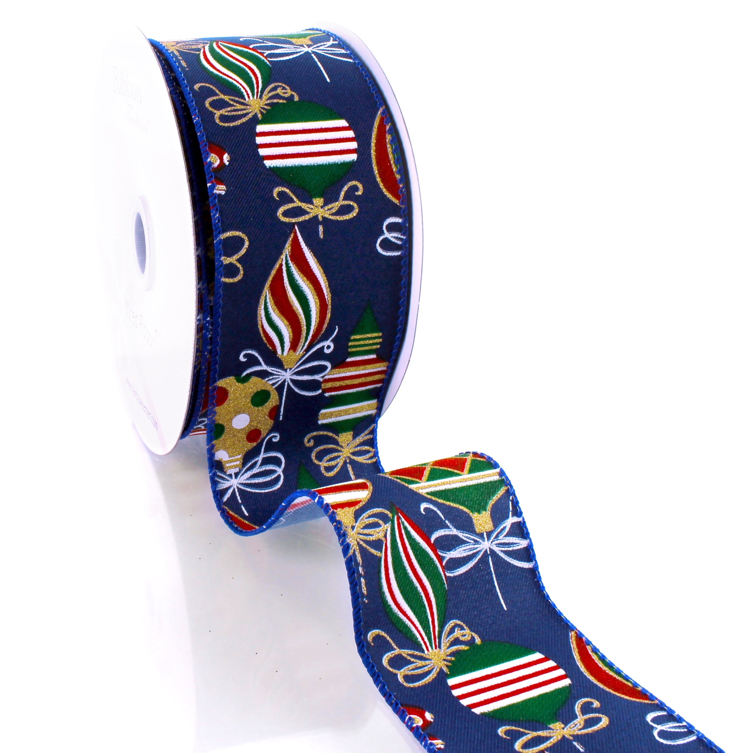 2 1/2" Wired Ribbon Vintage Ornaments 25 Yards