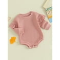 thumbnail image 3 of Bagilaanoe Newborn Baby Girl Oversized Romper Sweatshirt Long Sleeve Bodysuits Letter Print Pullover 3M 6M 12M 18M Infant Casual Tee Tops, 3 of 9