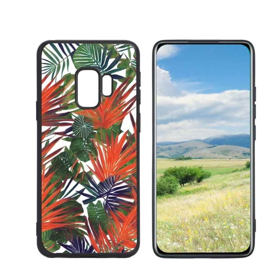 Tropical-Leaves-330 Phone Case, Degined for Samsung Galaxy S9 Case Men Women, Flexible Silicone Shockproof Case for Samsung Galaxy S9