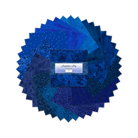 Wilmington Prints Essential Gems  Sapphire Sky 5 Inch Charms  42 pcs