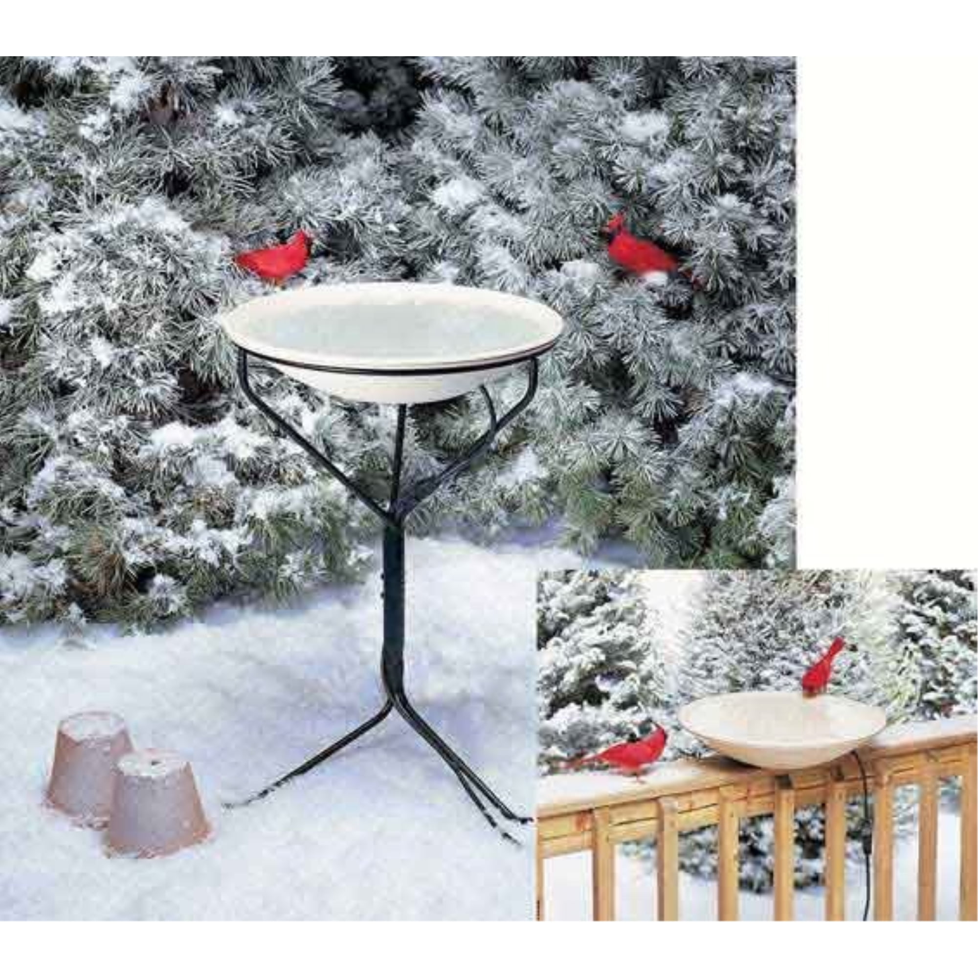 Allied Precision Heated Bird Bath with Metal Stand