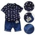 thumbnail image 4 of Xinhuaya Toddler Baby Boy Short Sleeve Shirt & Shorts Set 1T 2T 3T 4T Outfits Summer Clothes, 4 of 12