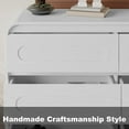 thumbnail image 5 of 6 Drawer Dresser, 44" Tall Modern Chest of Drawers, Wood Drawer Organizer for Bedroom, Curved Edge Design, Farmhouse Style Dresser for Bedroom, Living Room, or Hallway (White Finish), 5 of 7
