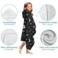 thumbnail image 7 of Black White Moon Leaf Eye Star Pattern Hooded Bath Towel，60"x35" for Ages 3 To 12 Kids, Quick Dry Lightweight Soft Microfiber Hood Beach Towel Cover Up for Kids, 7 of 7