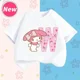 thumbnail image 3 of Camiseta de manga corta para niños con letras de la A a la Z de My Melody Anime, camiseta de algodón de verano para niños de Sanrio, regalo de cumpleaños kawaii suave con forma de corazón para niñas, 3 of 5