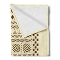 thumbnail image 2 of Brown and Beige Soft Flannel Fleece Throw Blanket, Traditional Composition with Squares and Triangles Monochrome, Cozy Plush for Indoor and Outdoor Use, 50" x 60", Brown and Beige, by Ambesonne, 2 of 5