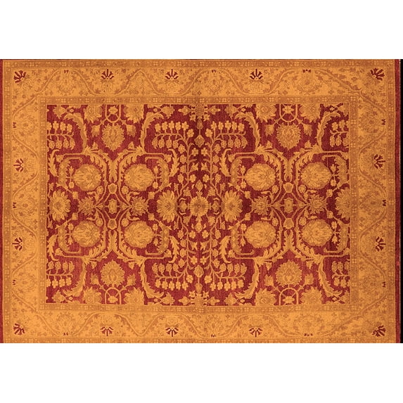Ahgly Company Indoor Rectangle Oriental Orange Industrial Area Rugs, 3' x 5'