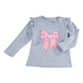 thumbnail image 2 of HOMADLES Long Sleeve Shirts for Toddler Girls Lightweight Round Neck Graphic Printing Casual Pullover, Basic Shirt Gray 3 T, 2 of 3