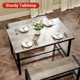 thumbnail image 4 of Jotoa 3-piece Industrial Dining Table Bench Set for 4, Space-Saving Rectangular Kitchen Table Set, Modern Dinette Table Set with Metal Legs for Small Spaces, Apartments, 4 of 6