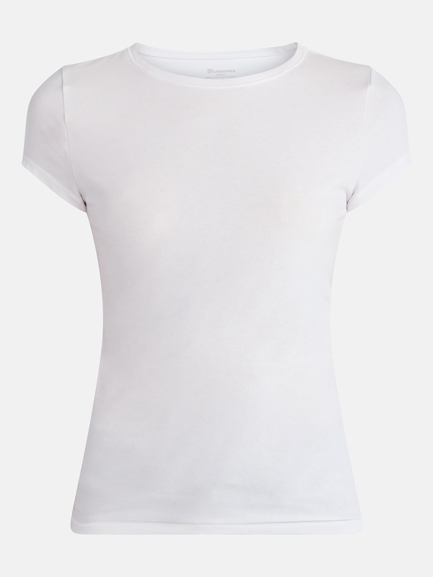 No Boundaries Crew Neck Tee with Short Sleeves, 1 or 3-Pack, Women’s