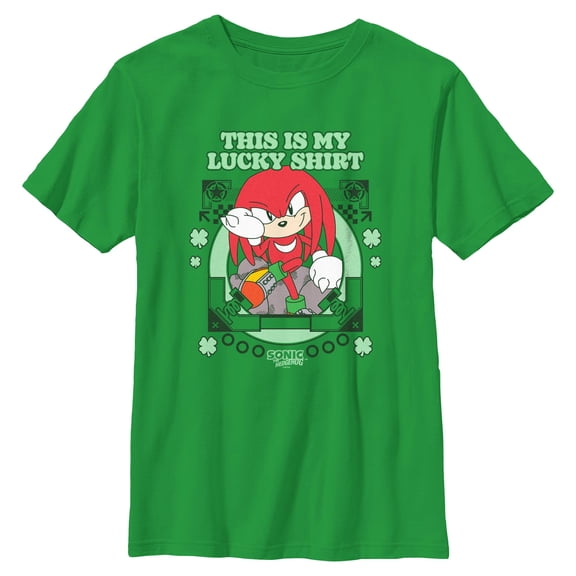 Boys Sonic the Hedgehog My Lucky Clover Knuckles T Shirt