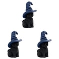 thumbnail image 2 of Clearance Sale! Set of 3 Resin Halloween Cat Figurines, Witch Hat Moon Pumpkin Tabletop Decor Collection, 2 of 5