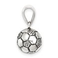 thumbnail image 4 of Auriga Fine Jewelry 925 Sterling Silver Antiqued Soccer Ball Pendant for Women (L - 12 mm, W - 10 mm), 4 of 6