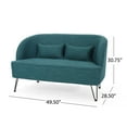 thumbnail image 6 of Noble House Milan Modern Fabric Loveseat with Hairpin Legs, Teal, 6 of 7